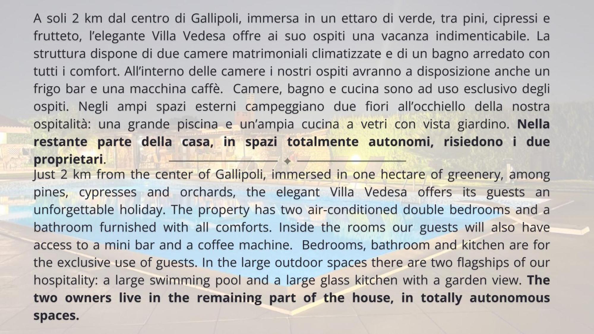Villa Vedesa Gallipoli Eksteriør billede